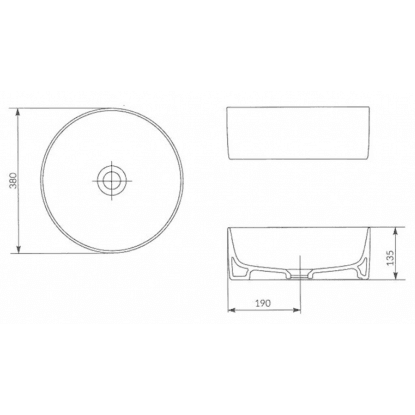 Cersanit Nadpultni umivalnik Crea 38 (K114-020) premera 38 cm