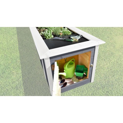 Weka Visoka greda z omarico Siva