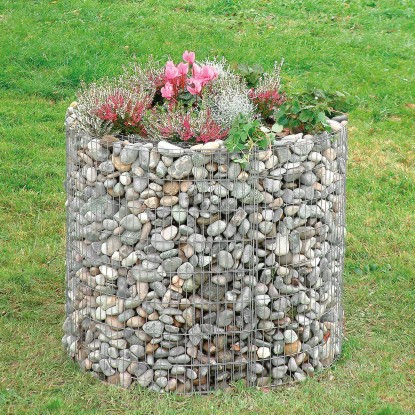 Bellissa Gabione visoka greda Okrogla Ø 92 cm/Ø 72 cm x 80 cm