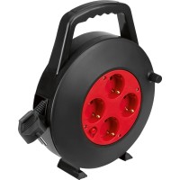 Kabelski boben H05VV-F 3G1,5 črno-rdeč 7 m
