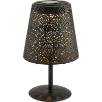 Solarna namizna svetilka s cvetličnim vzorcem LED temno siva Ø 12 cm x 20,5 cm