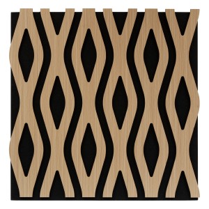 Dekorativni panel MDF hrast/črn filc 61 x 1,6 x 61 cm