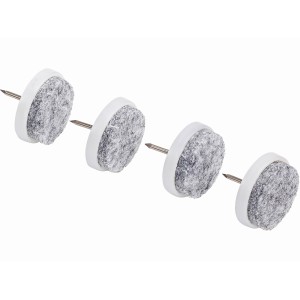 Klobučevinasti drsniki z zatičem Ø 28 mm 16 kosov Bele barve