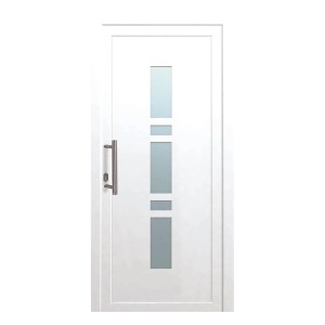 Hišna vrata iz umetne mase 110 cm x 210 cm K017 bela leva