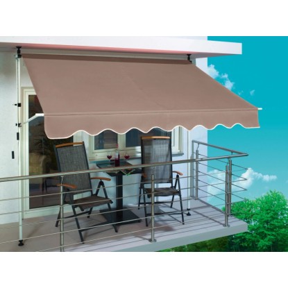 Vpenjalna markiza 250 cm x 150 cm Rjavo-siva