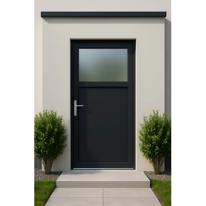 Stranska vhodna vrata iz umetne mase 98 cm x 198 cm K504 levo bela/antracit