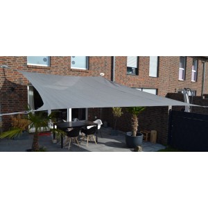 Floracord Štirikotno sončno jadro HDPE srebrno sivo 250 cm x 300 cm