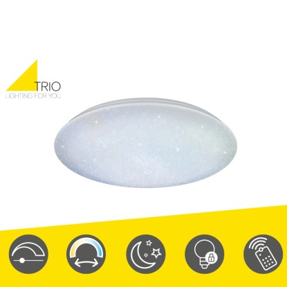 Trio LED stropna svetilka Nagano z zvezdnatim nebom Ø 79 cm Bela