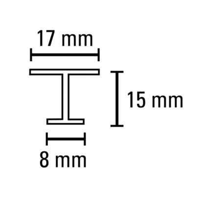 Gardinia T-vodilo umetna masa belo 250 cm