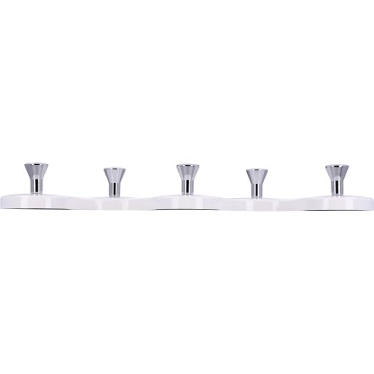 Siro Letvica s kljukicami 01047 umetna masa bela krom dolžina 248 mm 5 kavljev