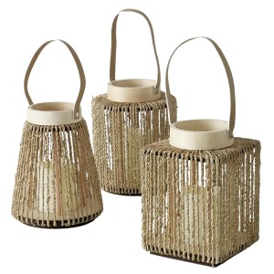 Boltze LED-laterna Agatha 3 vrste sortirano 22 cm x 17 cm x 17 cm natur