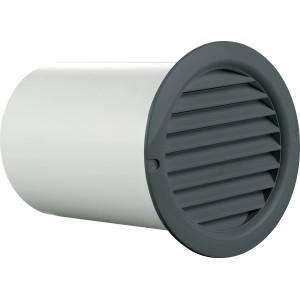 Stenski zračnik z nastavkom temno siv