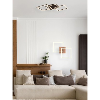 Reality Stropna LED-svetilka Trail 1-plamenska Coffee 52,6 cm x 52,6 cm