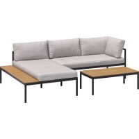 Sedežna garnitura Lankin 3-delna iz aluminija antracitno bež 230 x 170 cm