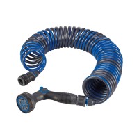 LUX-TOOLS Komplet prhe s spiralno gibko cevjo, 5 različic curka