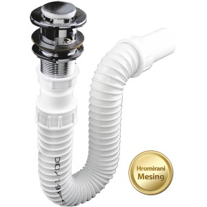 Sanotechnik Fleksibilni sifon za umivalnik Click-Clack medenina