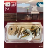 Blazinice za parket z vijakom Ø 28 mm 4 kosi
