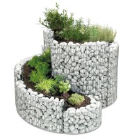 Bellissa Gabionen Zeliščna spirala zelena zelišča okrogla pocink. 140x110x80 cm