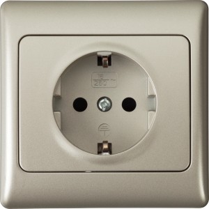 Vtičnica Rea podometna umetna masa šampanjec