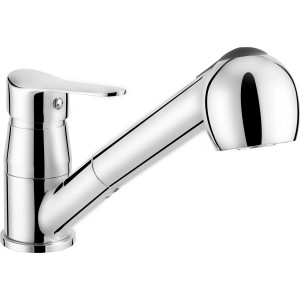 Enoročna kuhinjska armatura Bolzano Kromirana s pomivalnim tušem