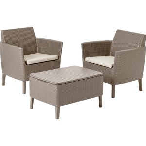 Keter Balkonska garnitura Salemo 3-delna rjavo-bež