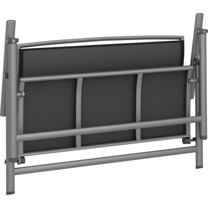 Zložljiva klop Welsby aluminij tekstil siva mat črna