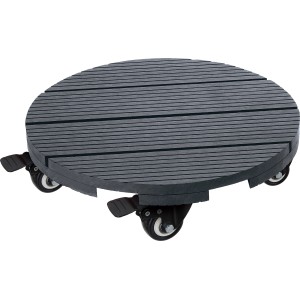 Voziček za rastline WPC antracitni rebrasta površina okrogli