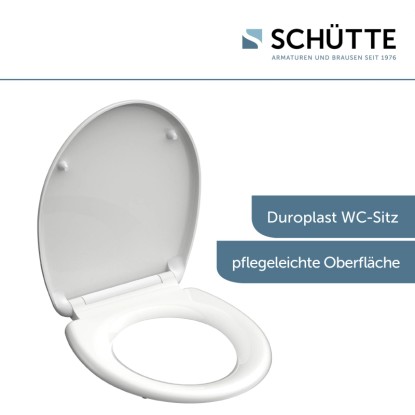 WC-deska Schütte bela duroplast z avtomatskim spuščanjem in hitrim odpenjanjem