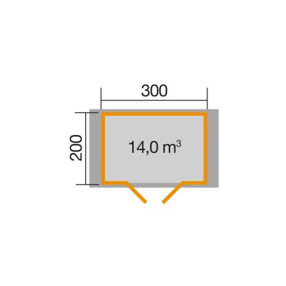 Weka Lesena vrtna hiška Premium28 DT naravna 300 cm x 200 cm