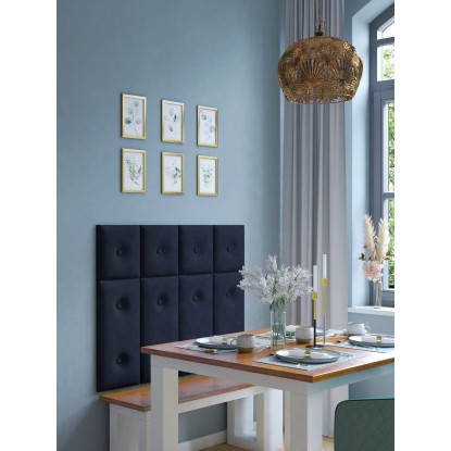 Stenska blazina Pravokotnik 60 cm x 30 cm Temno modra Žamet