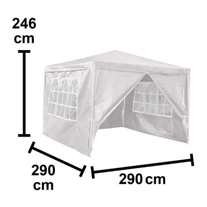 Paviljon Tavares 290 cm x 290 cm x 246 cm bele barve
