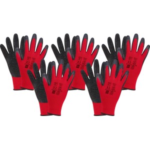Delovne rokavice lateks rdeče 5 kosov velikost 8