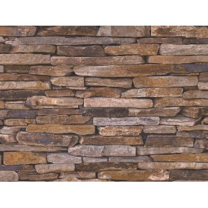 Finest Selection Tapeta iz netkanega tekstila videz zidu Woodn Stone pisana FSC