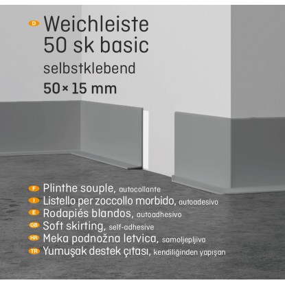 Mehka talna letev Hrast Rustikal samolepljiva 50 mm x 15 mm dolžina 10000 mm