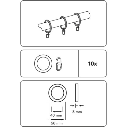 Gardinia Obročki Bifo Beli 10 kosov