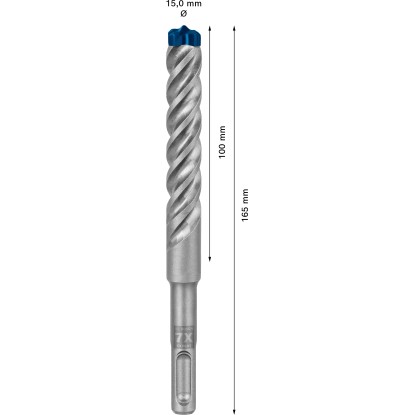 Bosch Expert Vrtalno kladivo SDS Plus-7X 15 mm x 100 mm x 165 mm