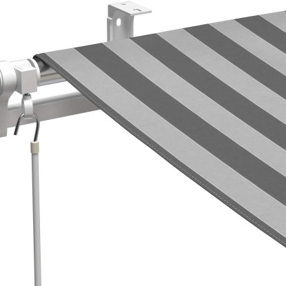 Markiza s pregibnimi rokami Aventura 300 cm × 200 cm, sivo bela črtasta