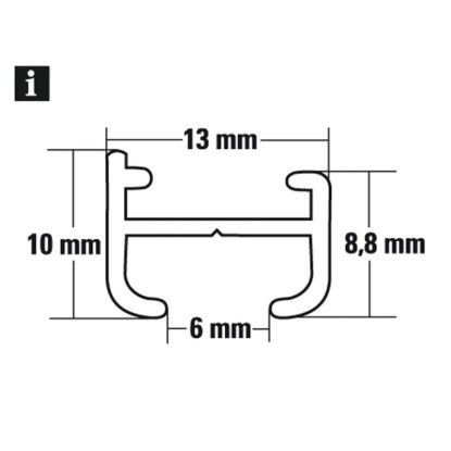Gardinia Aluminijasto vodilo bela barva 210 cm
