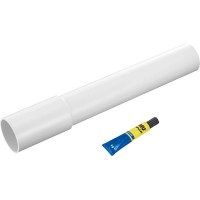 Priključna cev za izplakovalni kotliček 300 mm bela