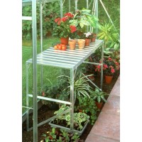 Aluminijasta miza 1 odlagalna površina 121 cm x 54 cm Gola alu-površina