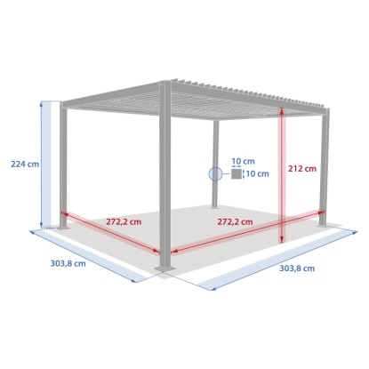 Hespéride Bioklimatska pergola Evonis 3 x 3 m Gris grafit