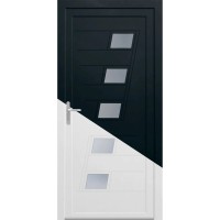 PVC vhodna vrata K043 bela znotraj/antracit zunaj 110 x 210 cm levo