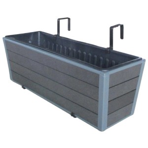 Balkonsko korito iz WPC Monaco 60,5 cm x 19,5 cm x 20,5 cm antracitno