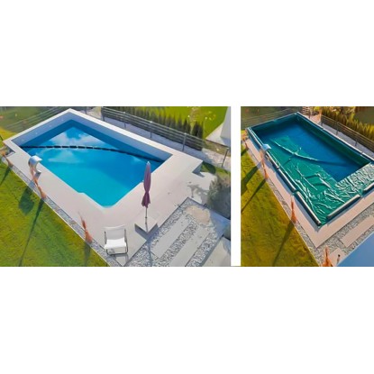 Zimska folija Summer Fun siva za pravokotne bazene 8 x 4 m brez vreč za vodo
