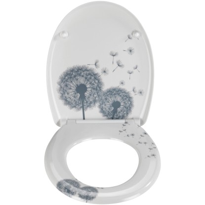 Wenko WC-deska Astera Duroplast s samodejnim zapiranjem Bela-siva