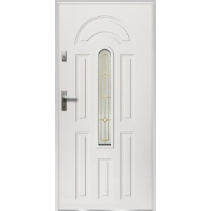 O.K. Doors Zunanja vhodna kovinska vrata Azzuro II bela desna