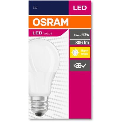 Osram LED Žarnica E27 8,5 W toplo bela 806 lm 6 x 6 cm (V x Ø)
