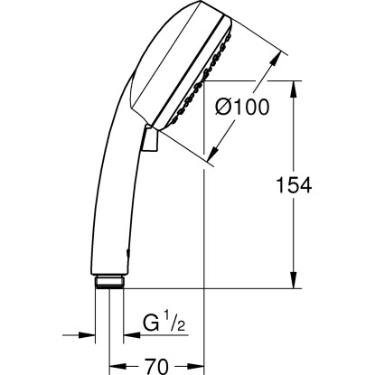 Grohe Ročna prha Vitalio Comfort 100 Krom
