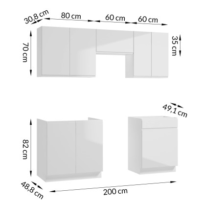 Kuhinjski set Parma bel