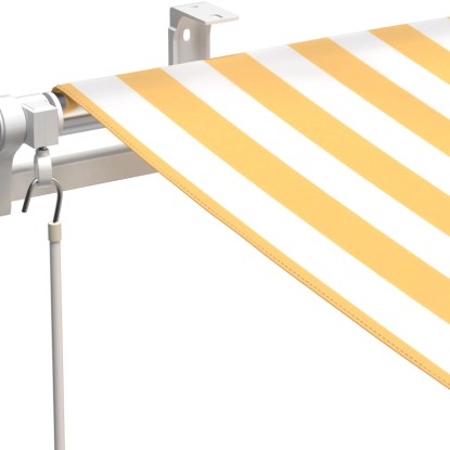 Markiza s pregibnimi rokami Aventura 300 cm x 200 cm rumeno-bela črtasta